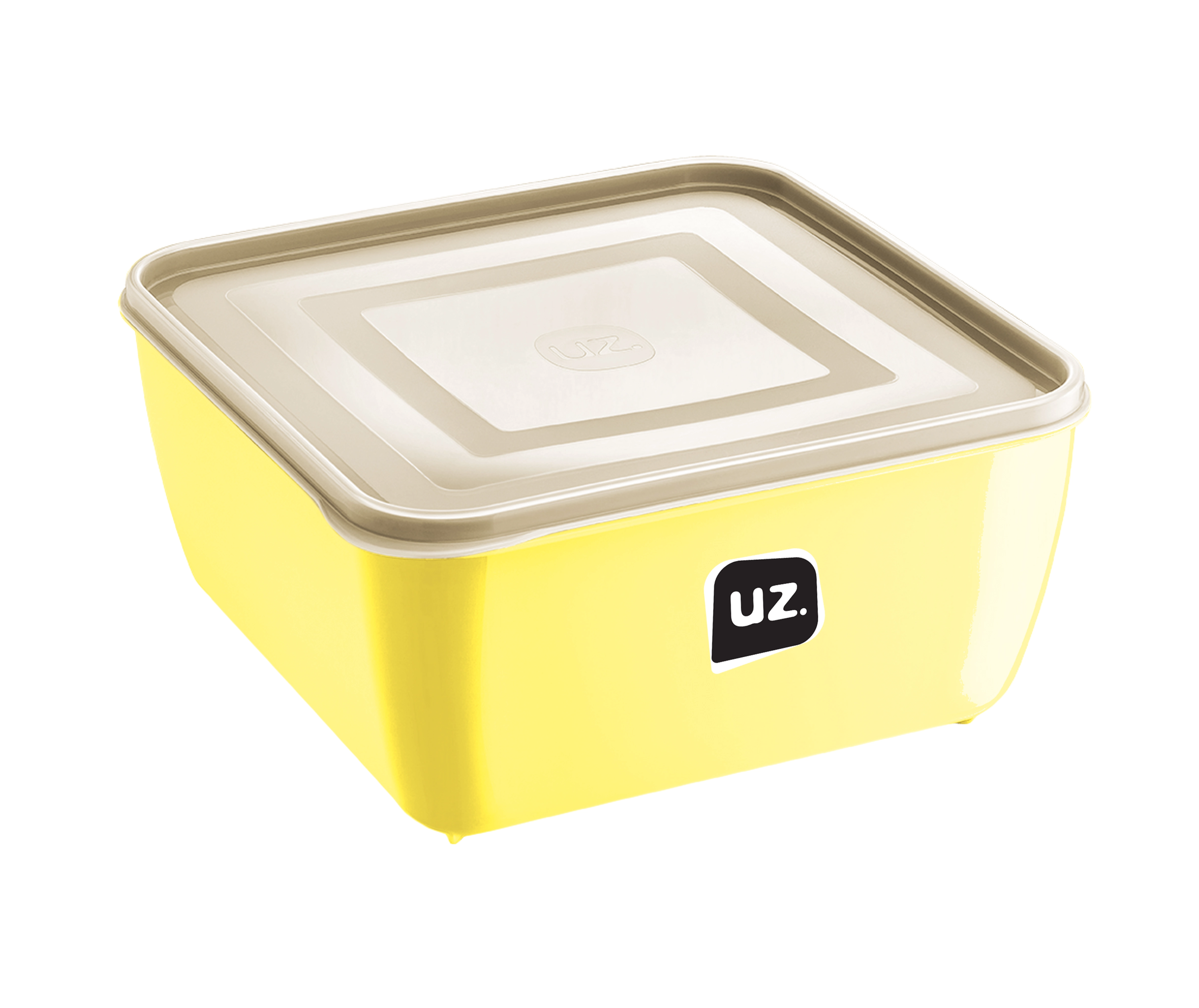 6 Multiuso Quadrado 5l Premium Amarelo Claro Solido De Plastico