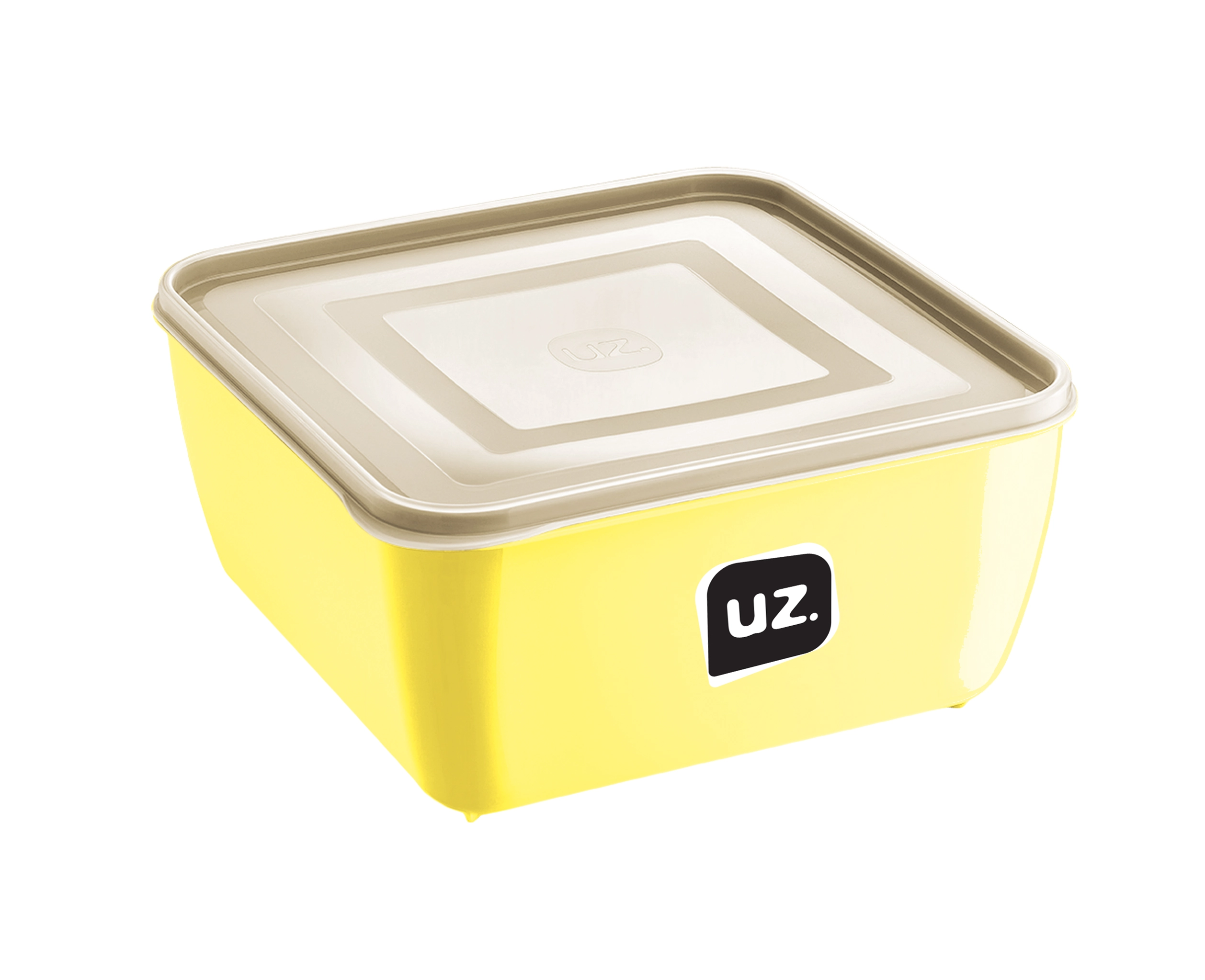 12 Multiuso Quadrado 0,5l Premium Amarelo C Solido De Plastico