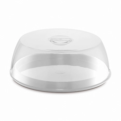 Porta Bolo de Plástico com Tampa Transparente 29cm Plus UZ Branco