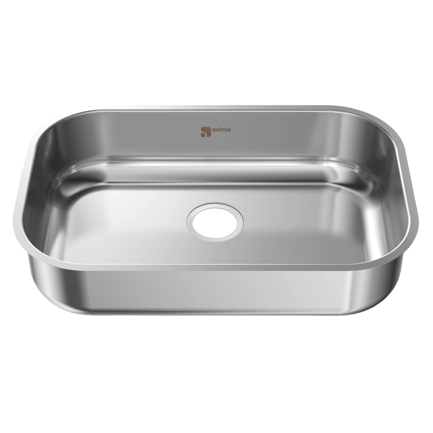 Cuba para Cozinha Simples de Embutir 35x56x17cm Aço Inox 304 Brilhante Delinia