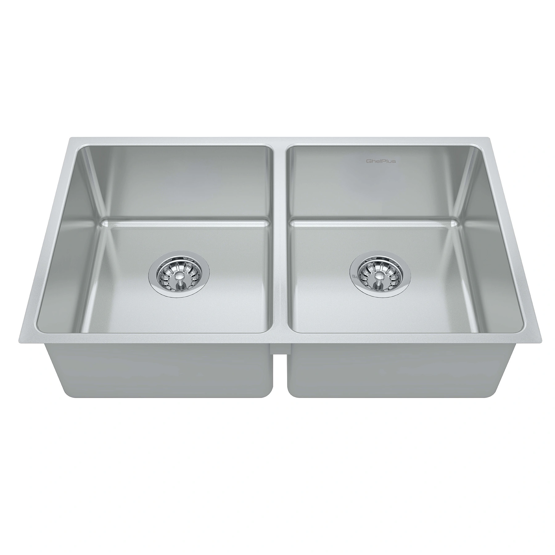 Cuba de Cozinha Dupla de Embutir em Aço Inox Acetinado Retangular 74,5x44x20cm 4.1/2 Ghel Plus
