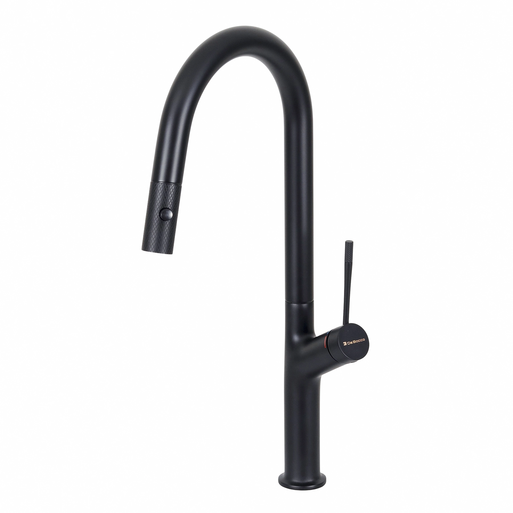 Torneira Monocomando Gourmet de Pia para Cozinha com Bica Alta Extensível Preta Fosca Misturador 400 Debacco