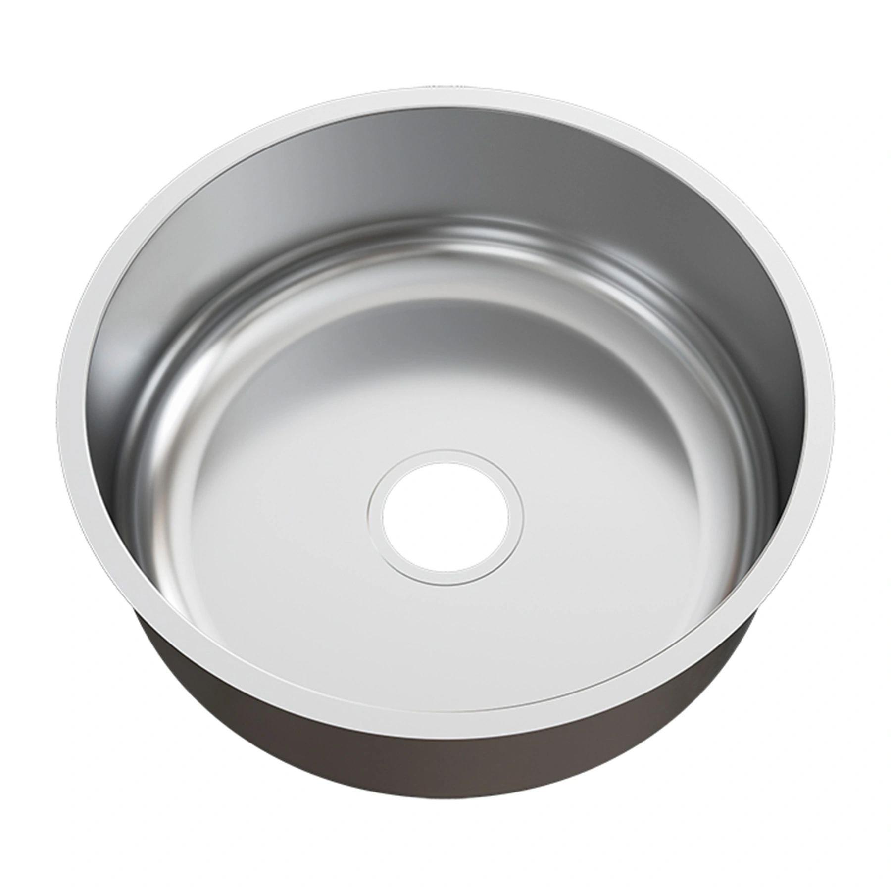 Cuba de Cozinha Simples de Embutir em Aço Inox Polido Redondo 37x37x14cm 3.1/2 Ghel Plus