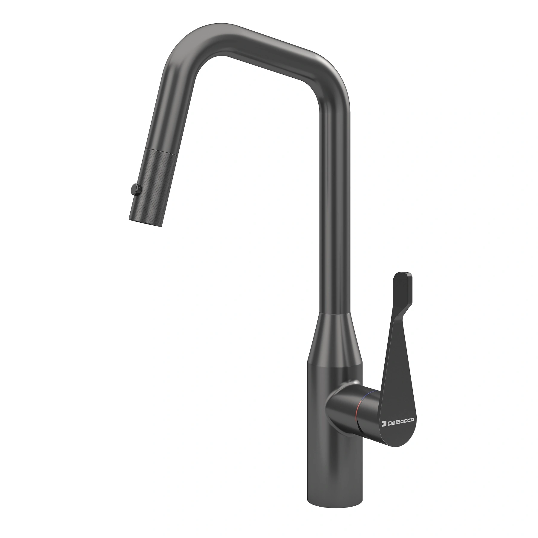 Torneira Monocomando Gourmet de Pia para Cozinha com Bica Alta Flexível Grey Debacco