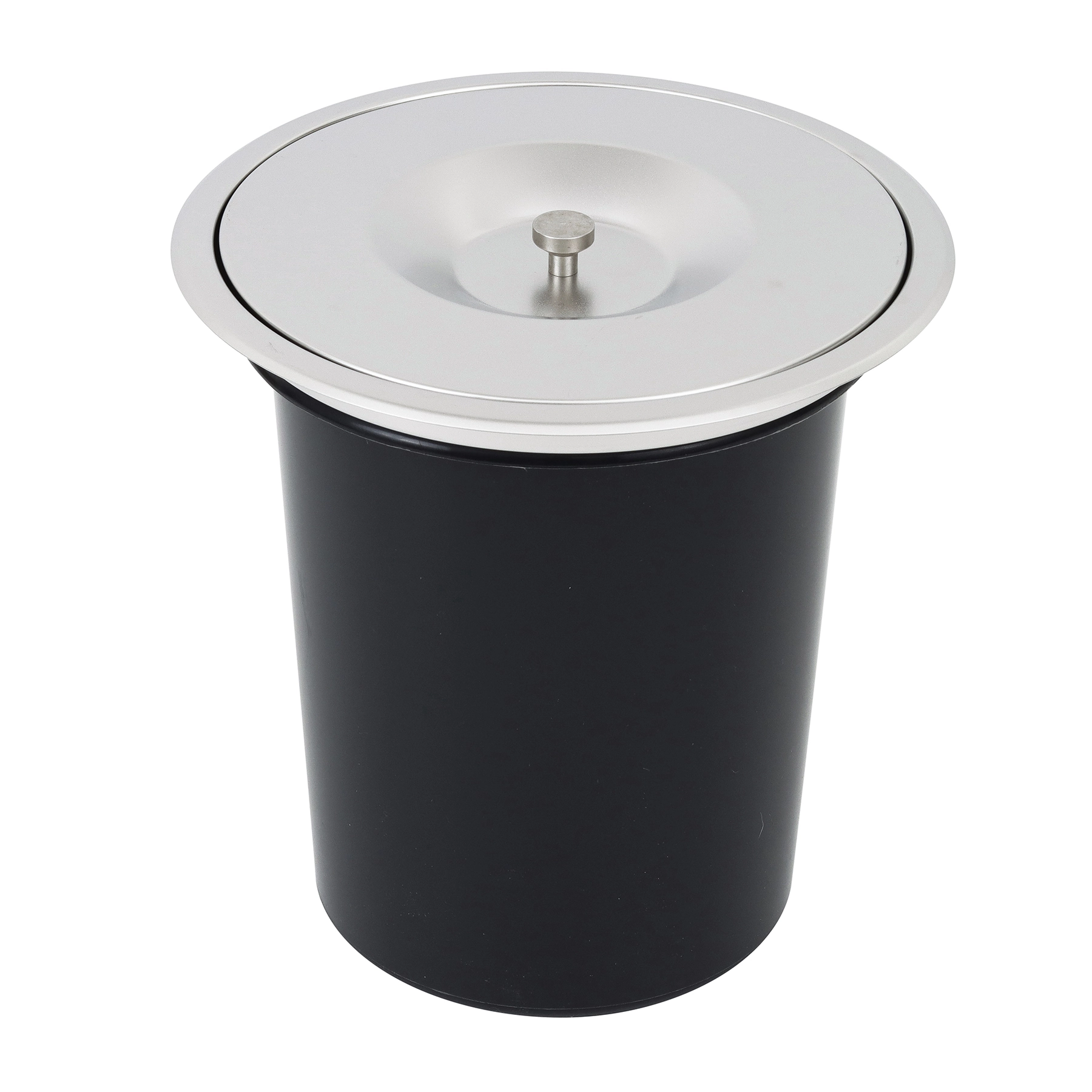 Lixeira para Cozinha de Embutir 5L Inox Manual Preta Debacco