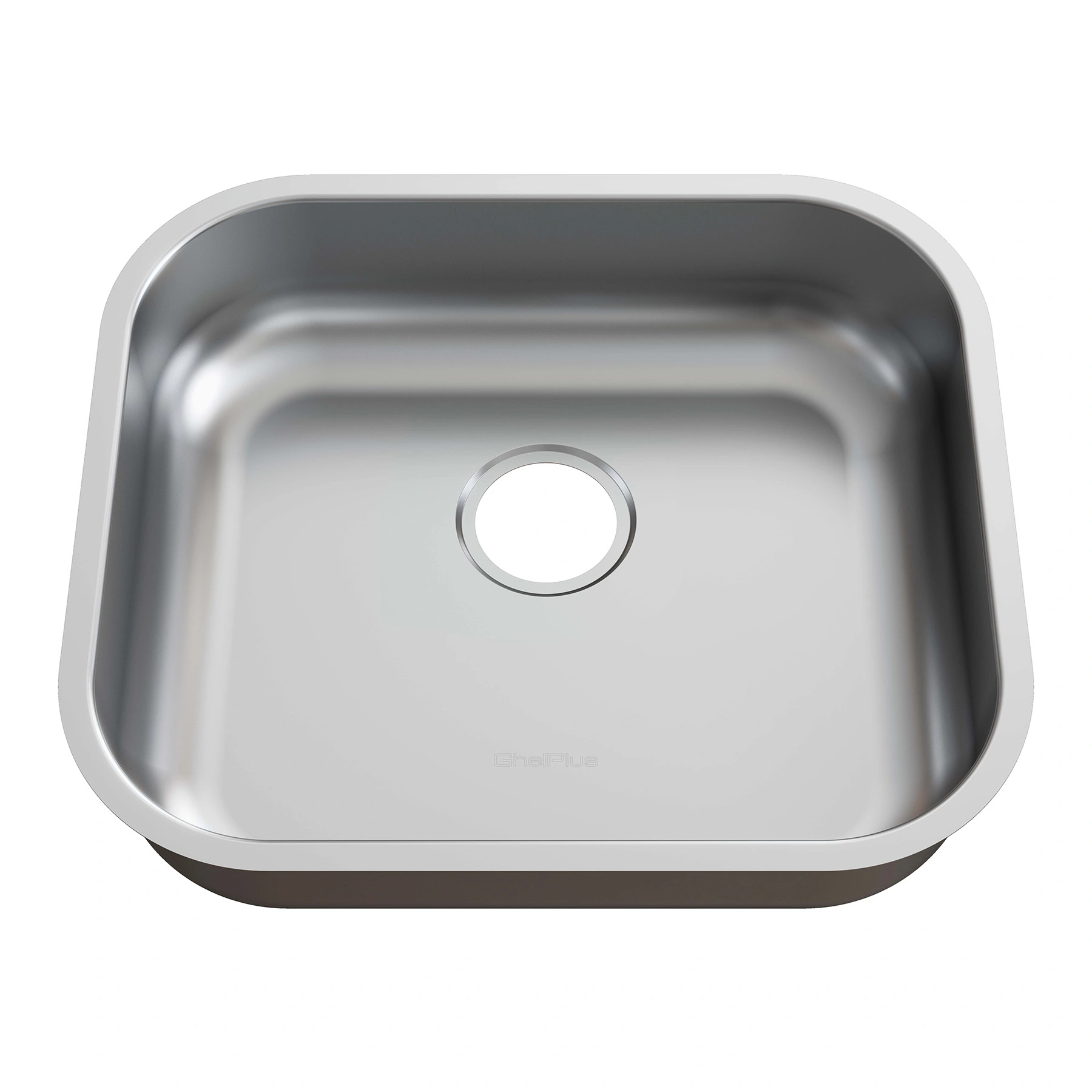 Cuba de Cozinha Simples de Embutir em Aço Inox Brilhante Retangular 40x34x14cm 3.1/2 Ghel Plus