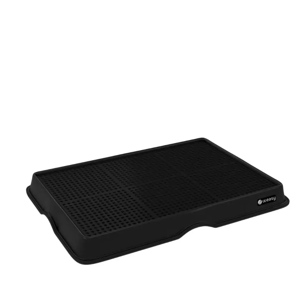 Kit Banheiro Para Cachorro Tamanho Grande Com Bandeja Preto Nankin E Tapete Preto Weasy