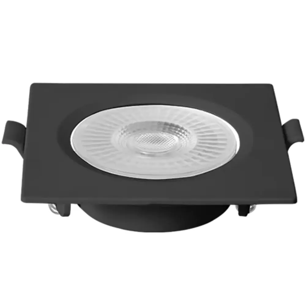 Spot Quadrado Preto Led Integrado 5w Bivolt Branco Frio