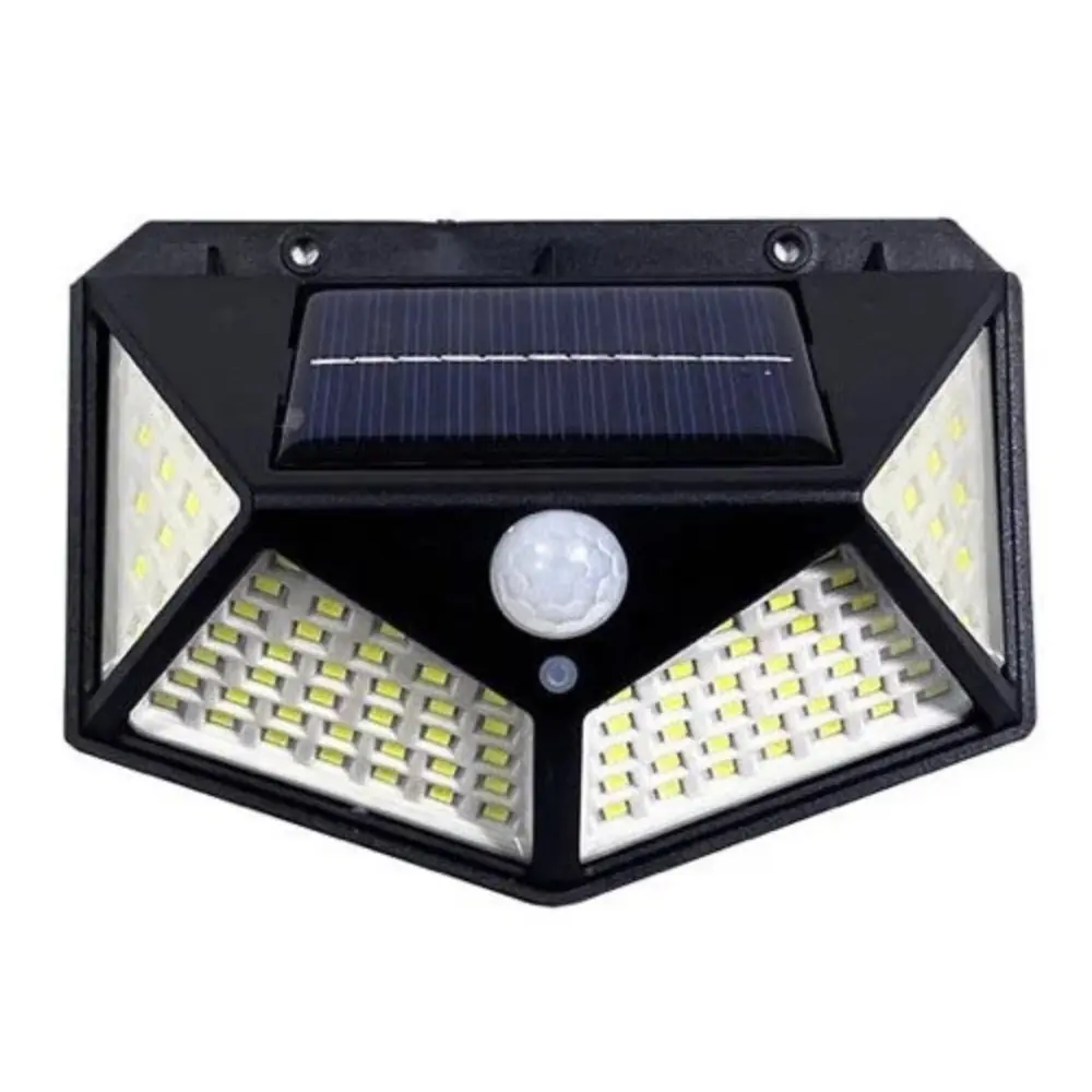 Arandela Solar Externa Com Sensor De Presença Ip65 100 Leds Branco Frio