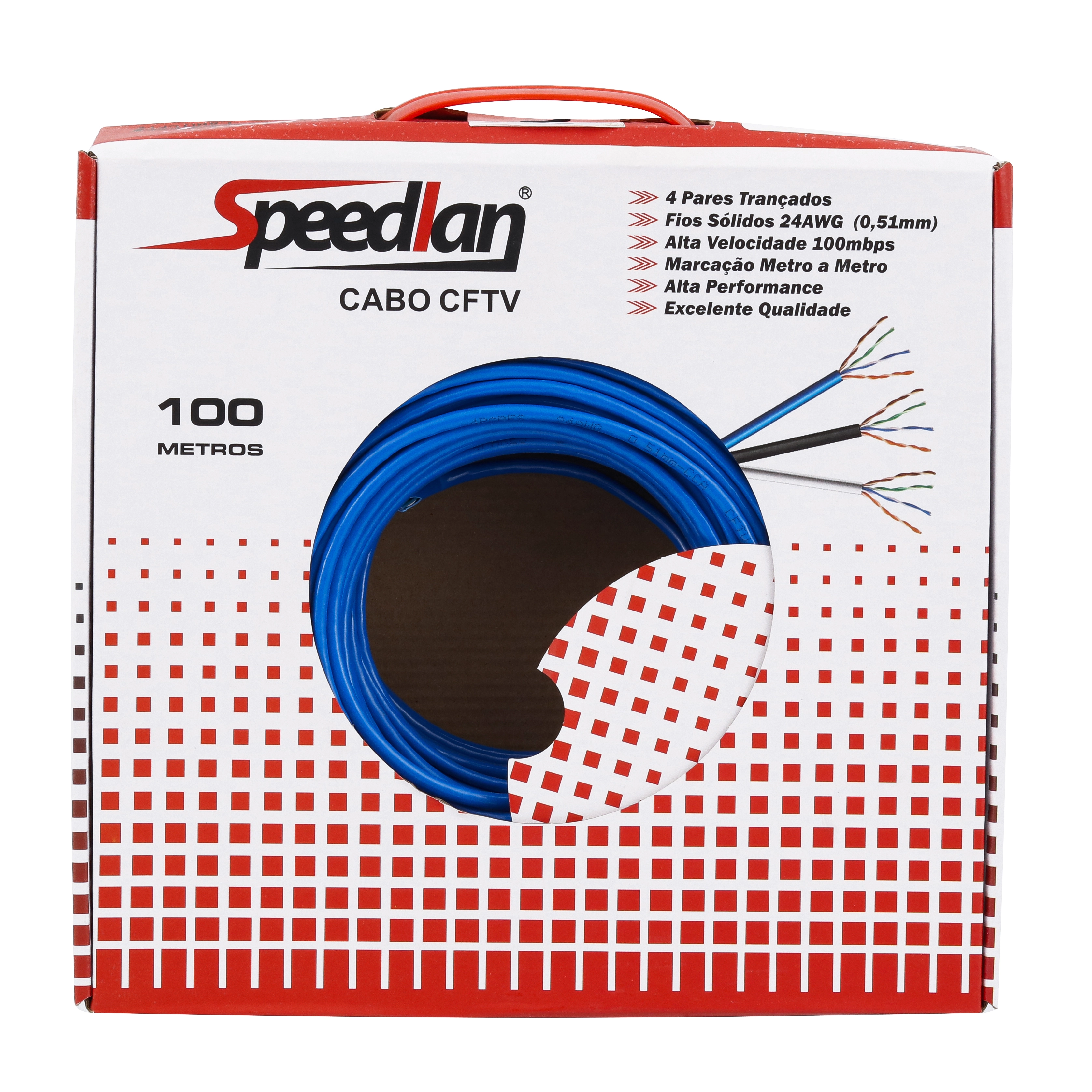 Cabo para CFTV 4X24 AWG 100 metros Azul Speedlan