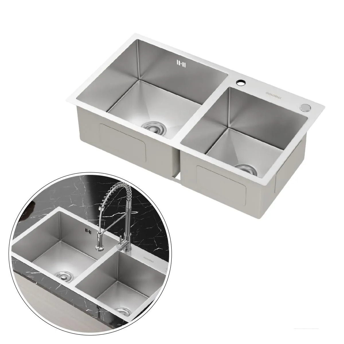 Cuba Cozinha Gourmet Nápoles Dupla Aço Inox 304 Goldenx