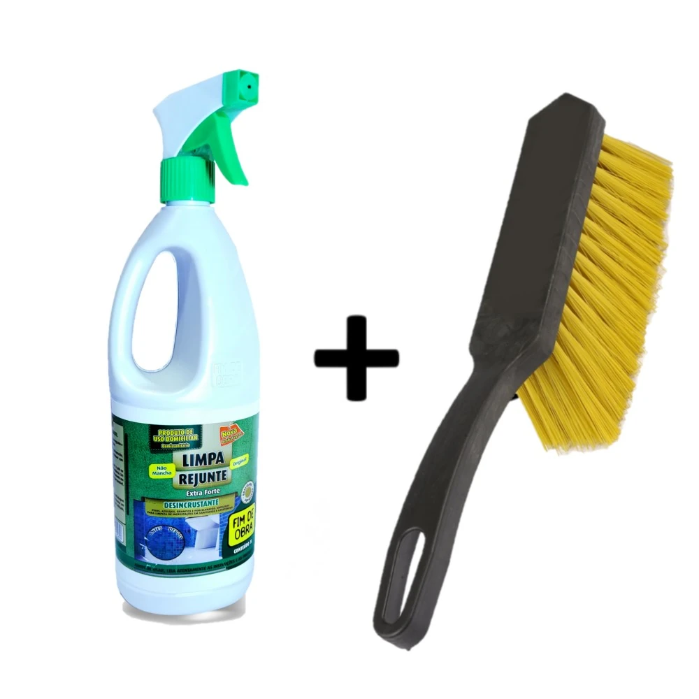 Kit Limpa Rejunte Limpeza Pisos Azulejos + Escova Multiuso