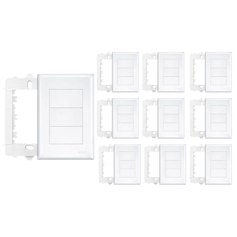 10 Placa Cega Com Suporte Fame Evidence 4x2 Branco