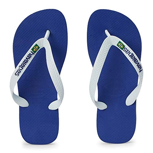 Chinelo Azul Naval Brasil Logo Havaianas N° 33/34