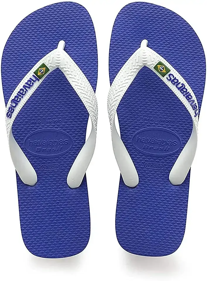 Chinelo Azul Naval Brasil Logo Havaianas N° 45/46