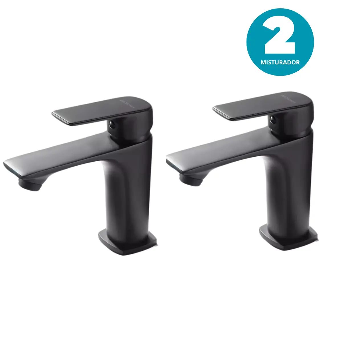 Kit 2 Torneira Monocomando Banheiro Lavabo Preto Fosco Metal