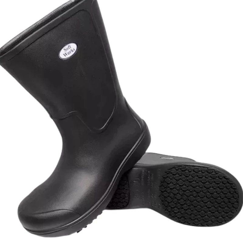 Bota Segurança Eva Cano Longo Sem Biqueira Bb87 Limpeza Antiderrapante Preta Soft Works Ca 42632 35 Preto