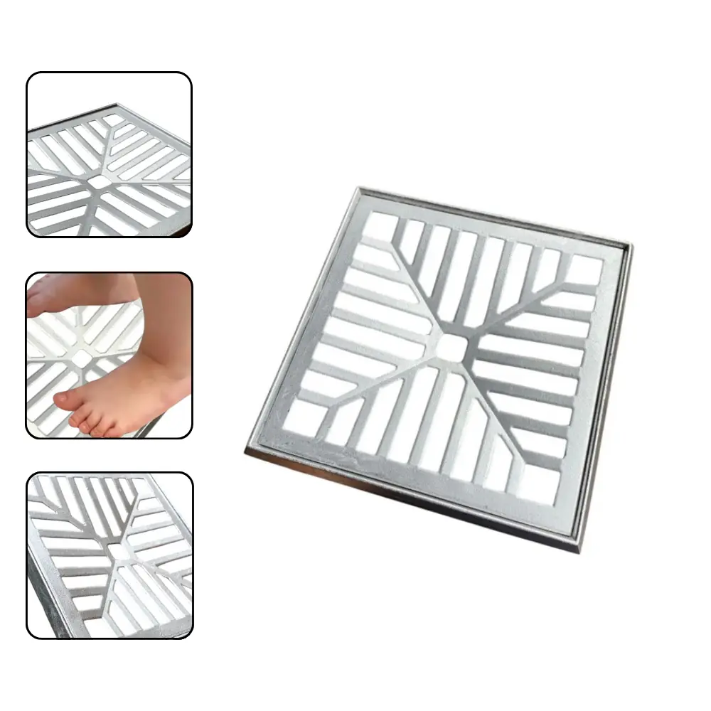 Ralo Grelha 20x20cm Côncavo Em Alumínio Com Aro De Fixação