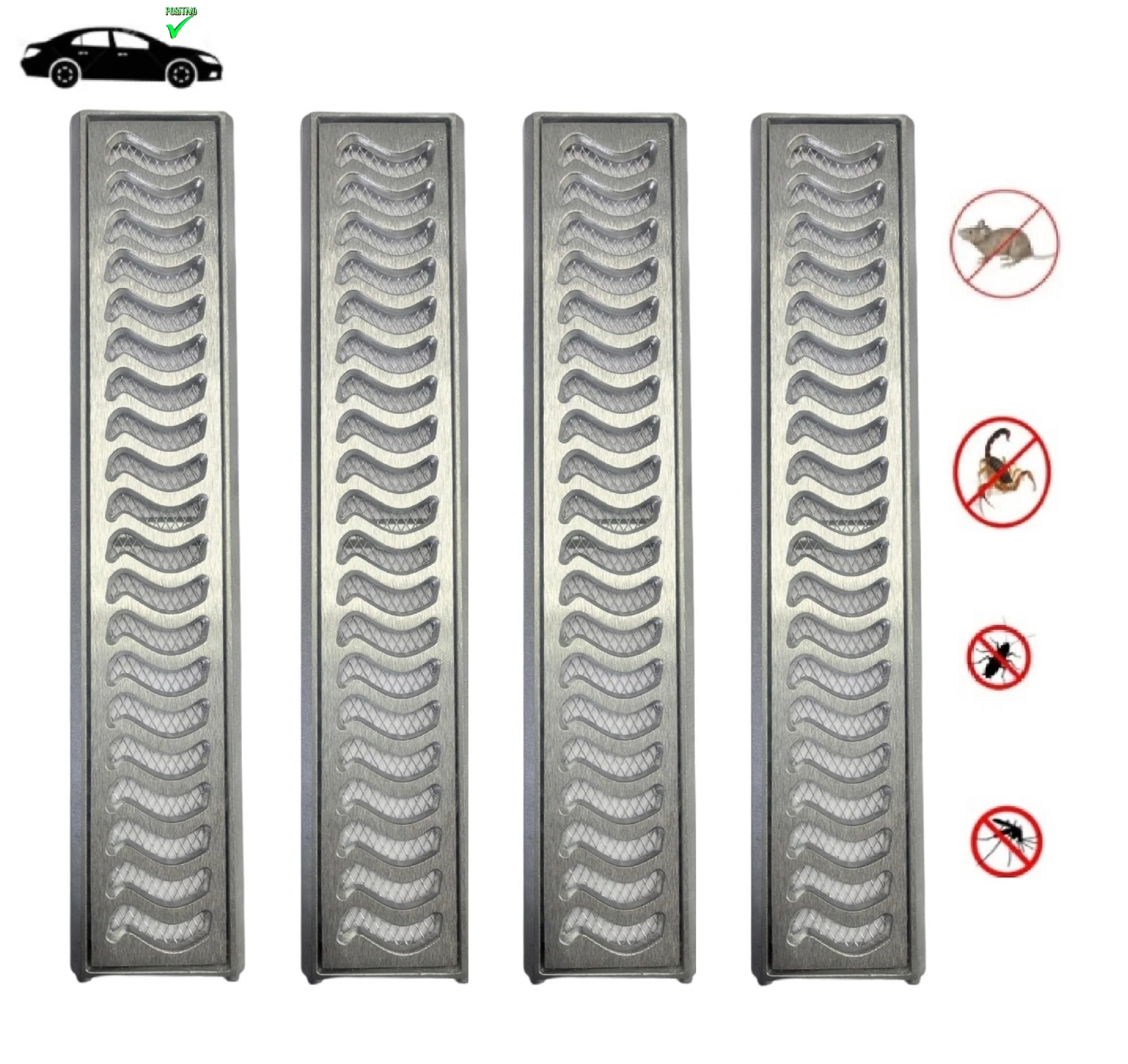 Ralo Grelha Elite Linear 10x200cm Anti Inseto Com Aro(04 Peças de 10x50cm)