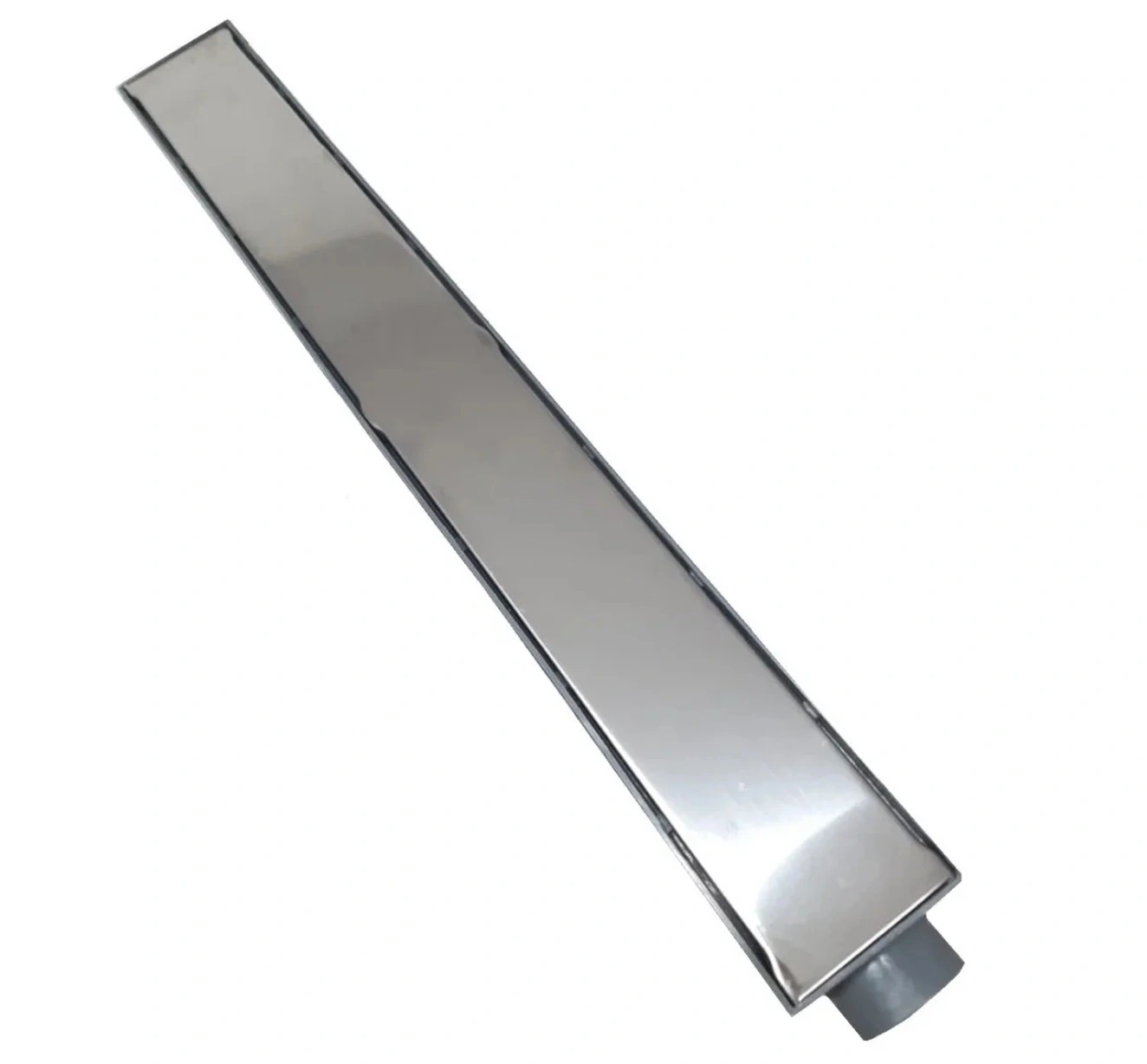 Ralo Linear Oculto 6x50cm Sifonado Grelha Cega Inox Polido Coletora Cinza
