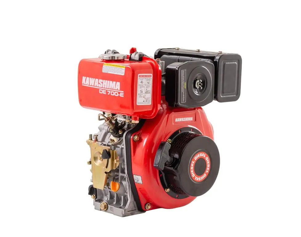 Motor Estacionário Diesel Kawashima De-700e 296cc 7hp Com Partida Elétrica Tanque 3,5 Litros Refrigerado A Ar