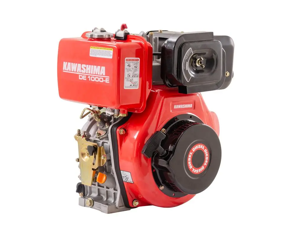 Motor Estacionário Diesel Kawashima De-1000e 406cc 10hp Com Partida Elétrica Refrigerado A Ar Tanque 5,5 Litros