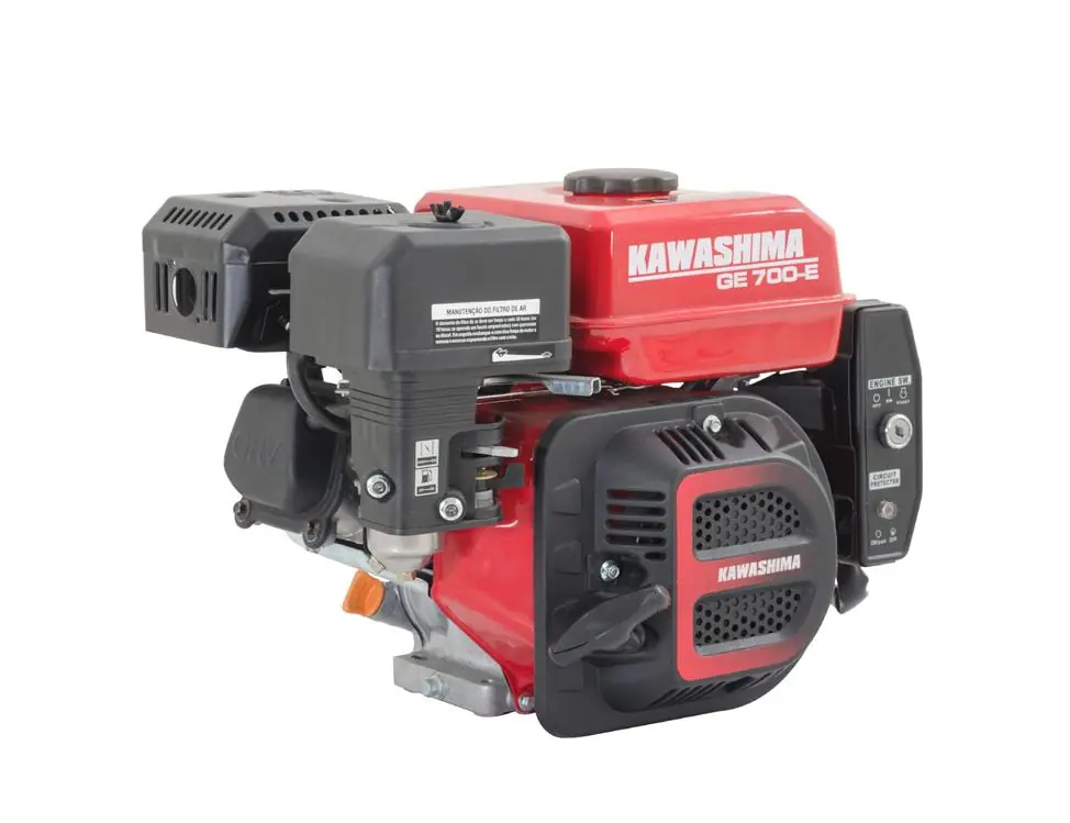 Motor Estacionário À Gasolina Kawashima Ge700-e 212cc 7hp Com Partida Elétrica