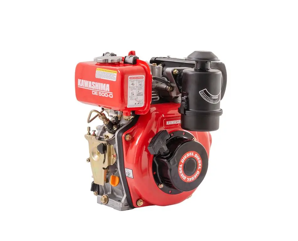 Motor Estacionário Diesel Kawashima De-500-o 211cc 4,2hp Refrigerado A Ar Com Filtro Ar A Óleo Tanque 2,5litros