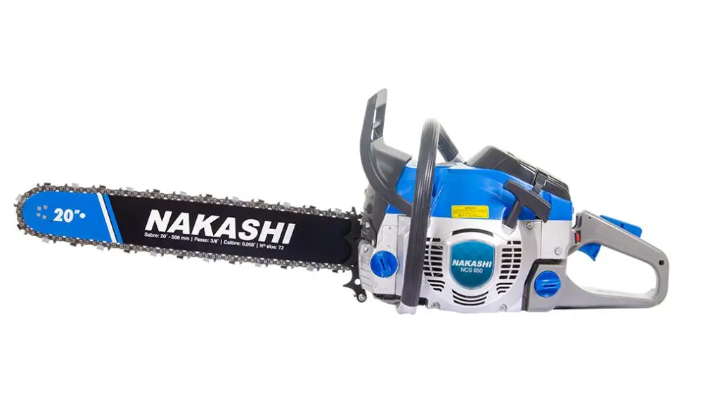 Motosserra Nakashi Ncs650 65,1cc Barra 20   Com Corrente 3/8   058   37558ps Tipo A2ep Com 68 Elos