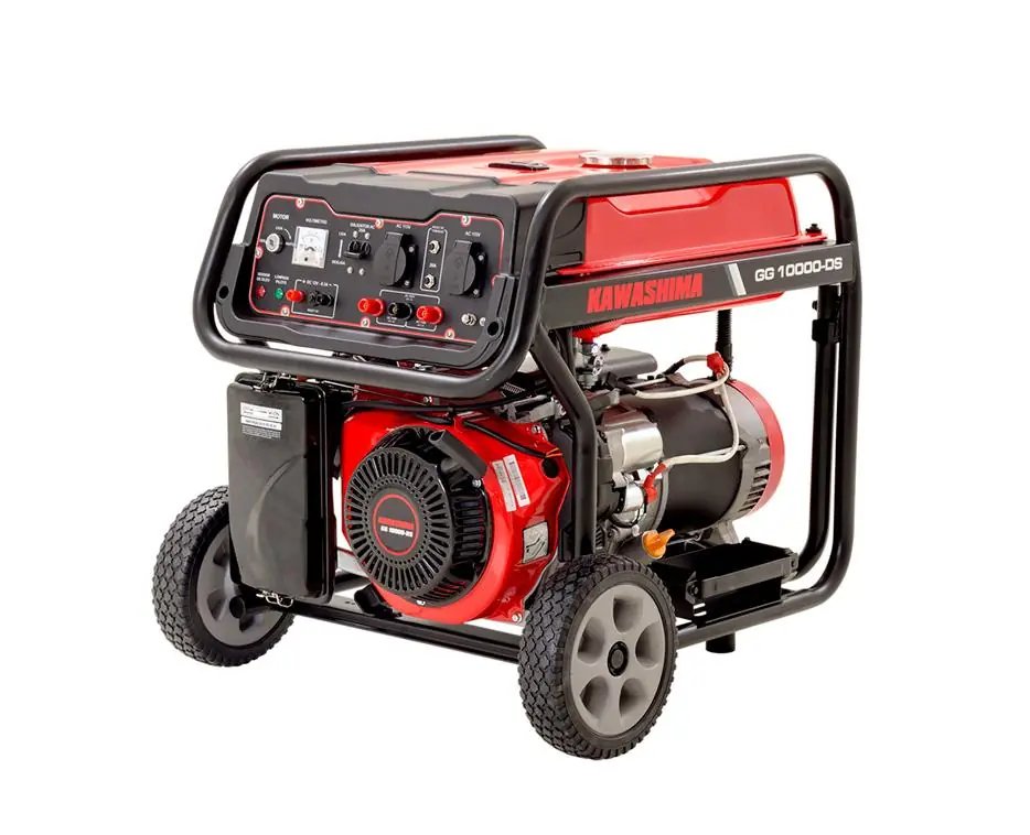 Gerador À Gasolina Kawashima Gg10000ds 9,0kw Avr Dig Mono 115 230 Motor 16hp Partida Elétrica Com Rodas