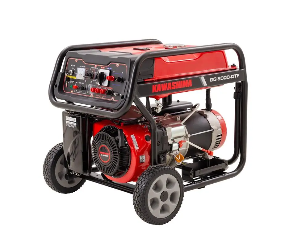Gerador À Gasolina Kawashima Gg8000-dtf 8,0kw Trifasico380 Com Mono 220 Pleno Partida Elétrica