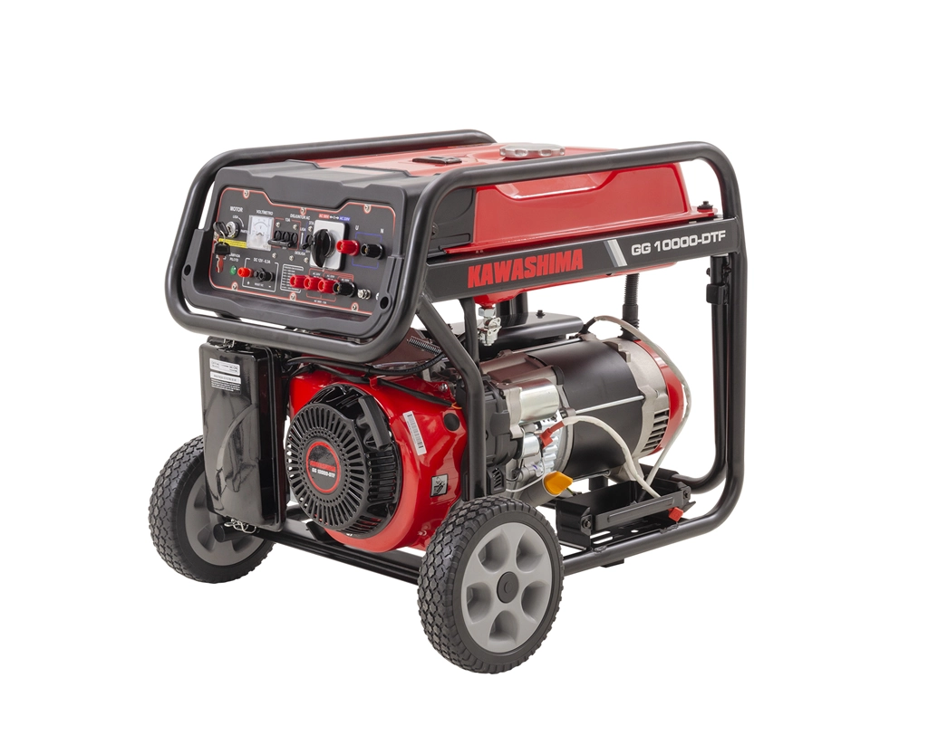 Gerador À Gasolina Kawashima Gg10000-dtf 9,0kw Trifasico380 Com Mono220 Pleno Partida Elétrica
