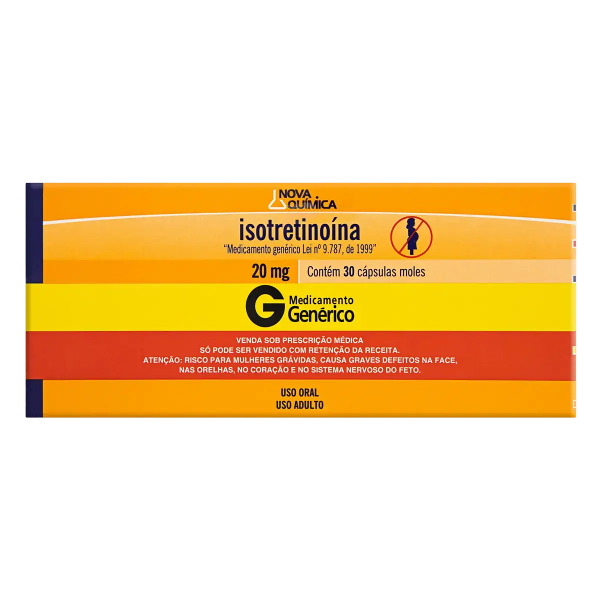 Isotretinoína 20mg Nova Química Caixa 30 Cápsulas
