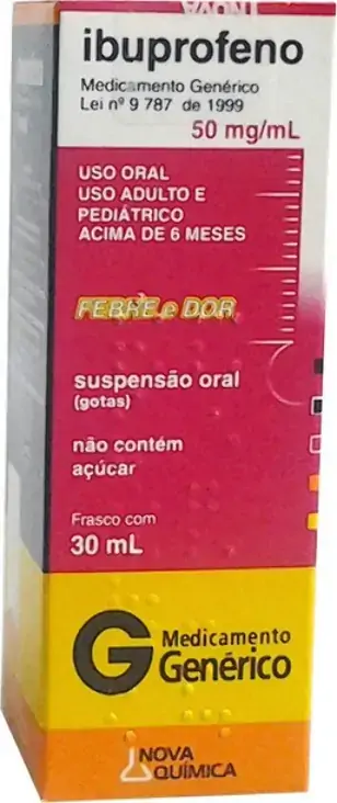 Ibuprofeno 50 Mg/ml Suspensão Oral Novaquímica Genérico
