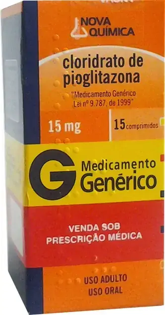 Cloridrato De Pioglitazona 15 Mg 15 Comprimidos Novaquímica Genérico