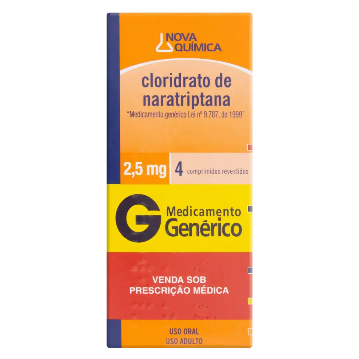 Cloridrato De Naratriptana 2,5mg Nova Química Caixa 4 Comprimidos Revestidos