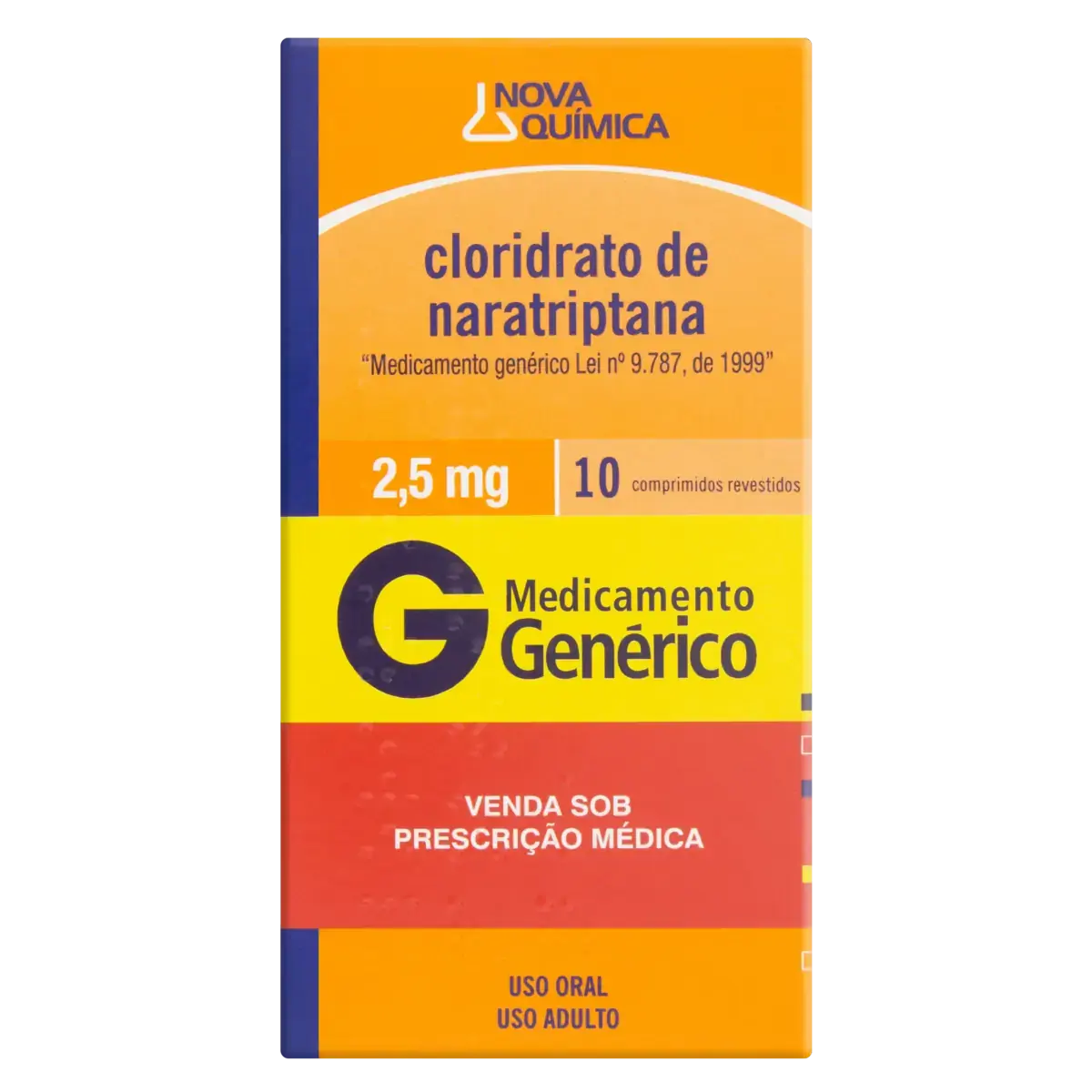 Cloridrato De Naratriptana 2,5mg Nova Química Caixa 10 Comprimidos Revestidos