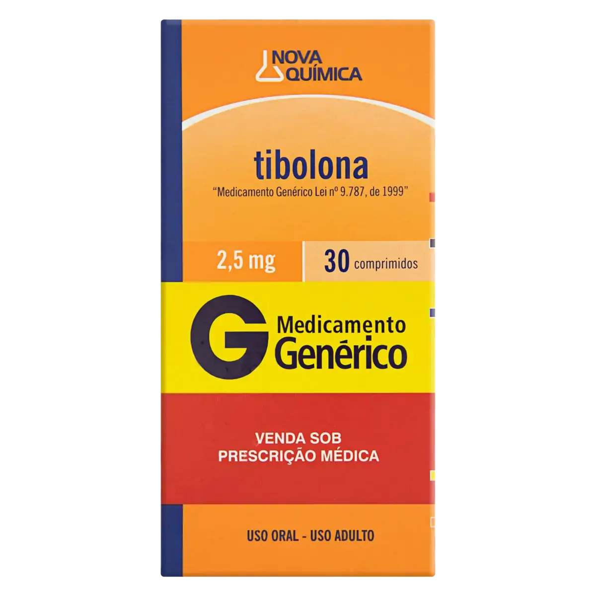 Tibolona 2,5mg Nova Química Caixa 30 Comprimidos