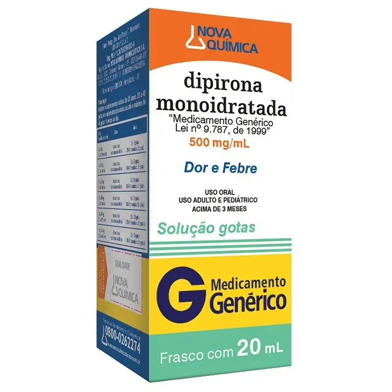 Dipirona Sódica 500 Mg/ml Gotas Novaquímica Genérico