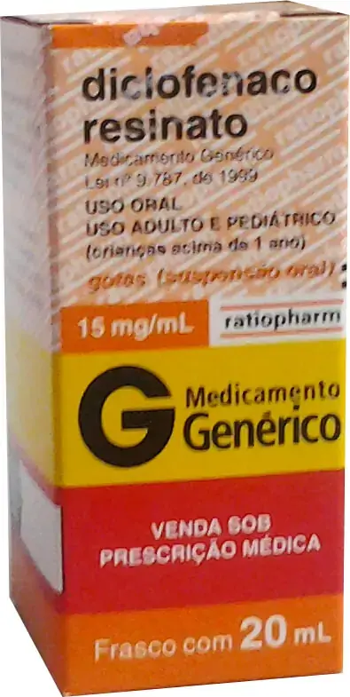 Diclofenaco De Resinato 15mg/ml Fr Gts