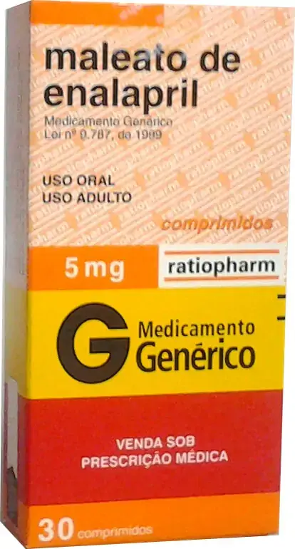 Maleato De Enalapril 5 Mg 30 Comprimidos Genérico