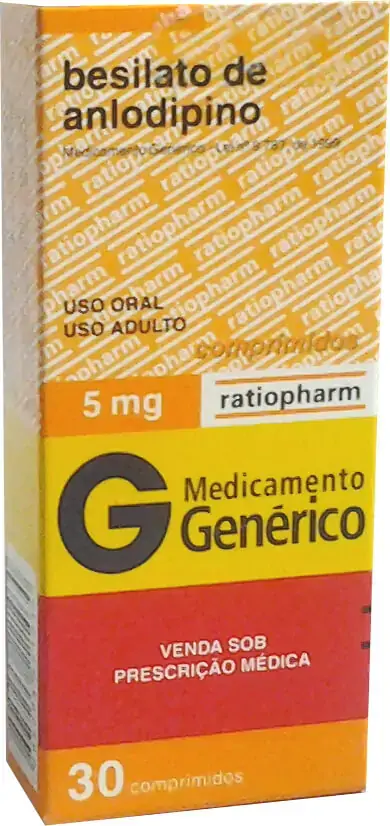Besilato De Anlodipino 5 Mg 30 Comprimidos Novaquímica Genérico