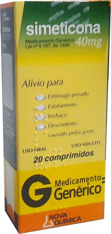 Simeticona 40 Mg 20 Comprimidos Novaquímica Genérico