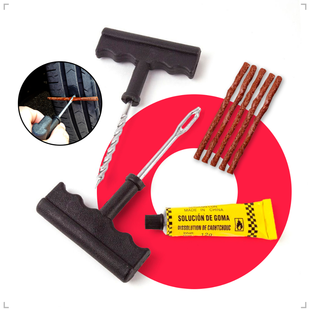 Kit Reparo De Pneus Furado Macarrão Para Carro E Moto Sem Câmara