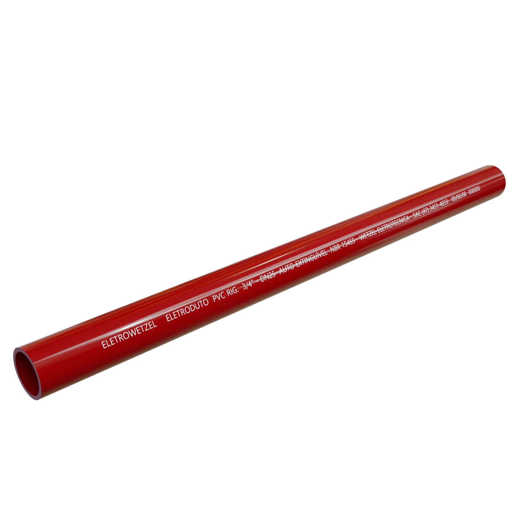 Eletroduto Rígido Max 3m 3/4" Vermelho Wetzel