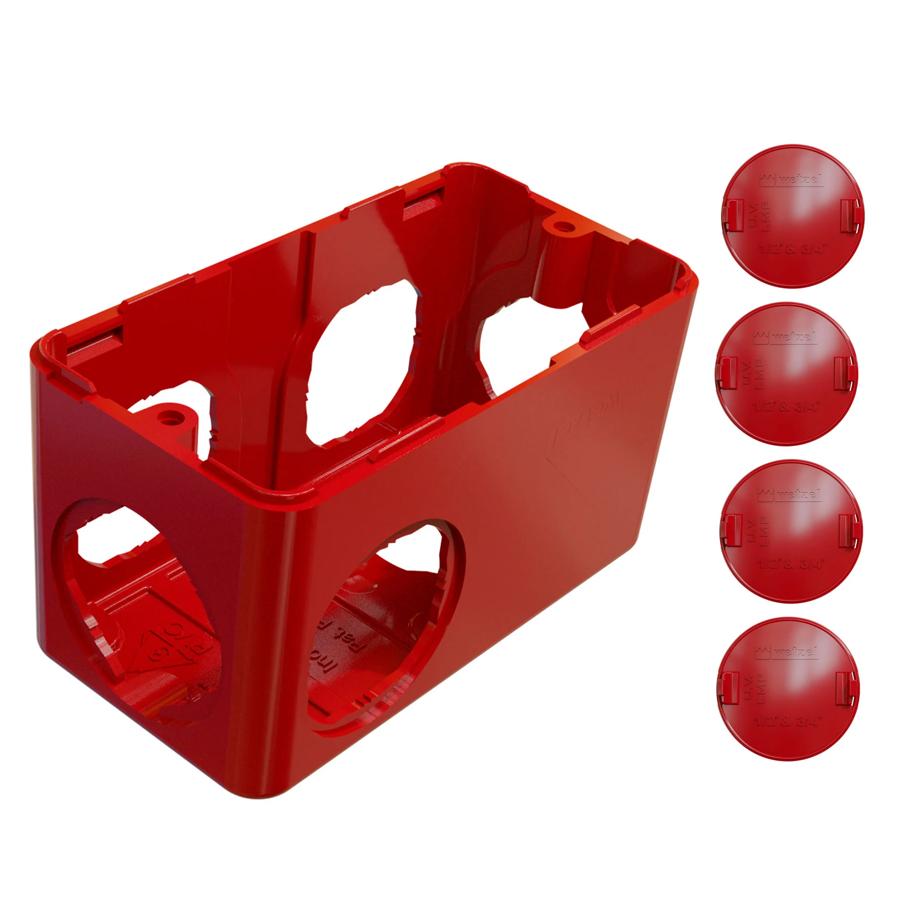 Caixa de Derivação Condulete 3/4 Plástico Vermelho Wetzel