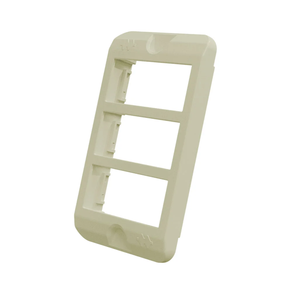 Tampa Pvc Branco 1/2" E 3/4" 3 Postos Horizontais P/ Linha Industrie - Wetzel