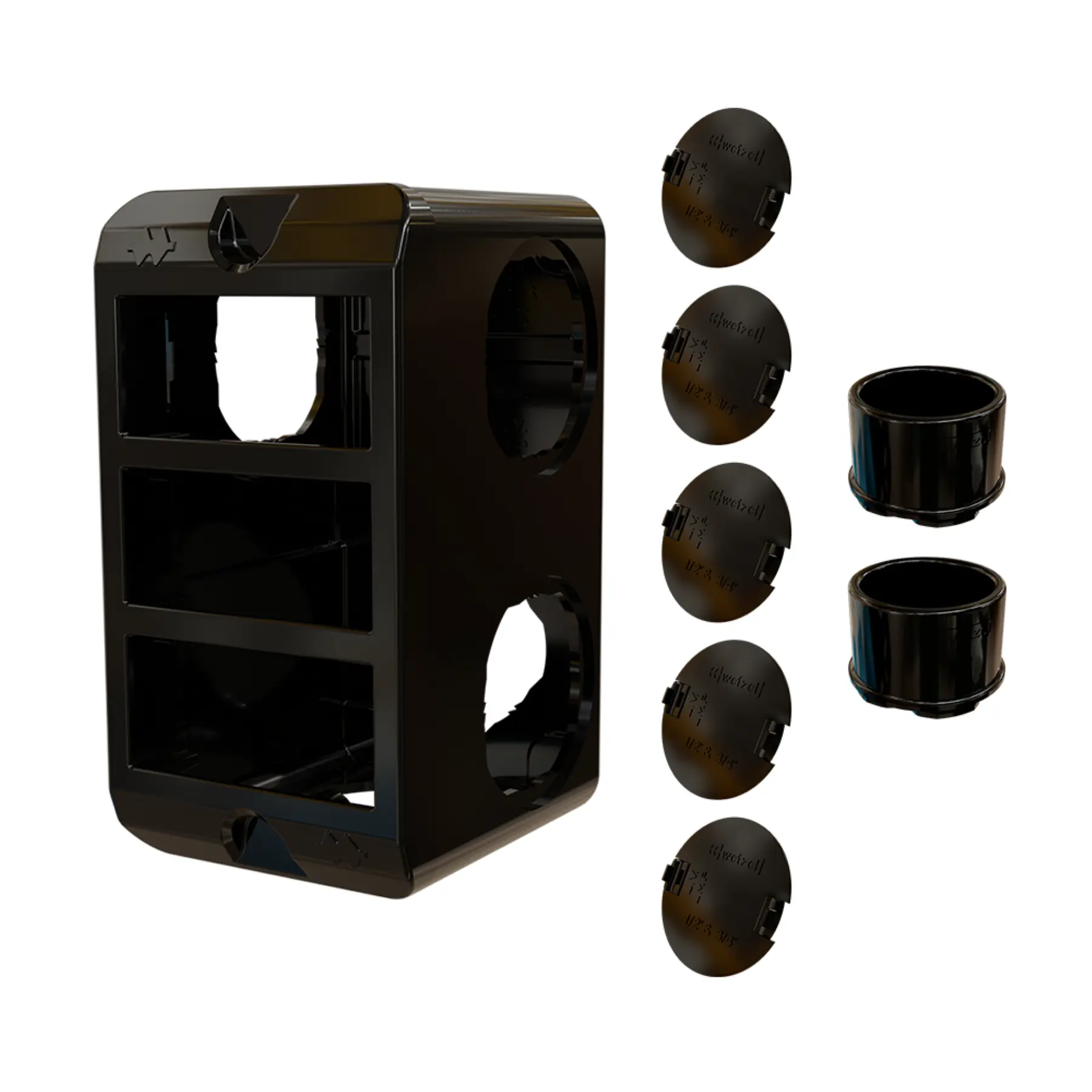 Combo Poliwetzel 3/4" PVC 2 Conectores 5 Tampões Preto Wetzel