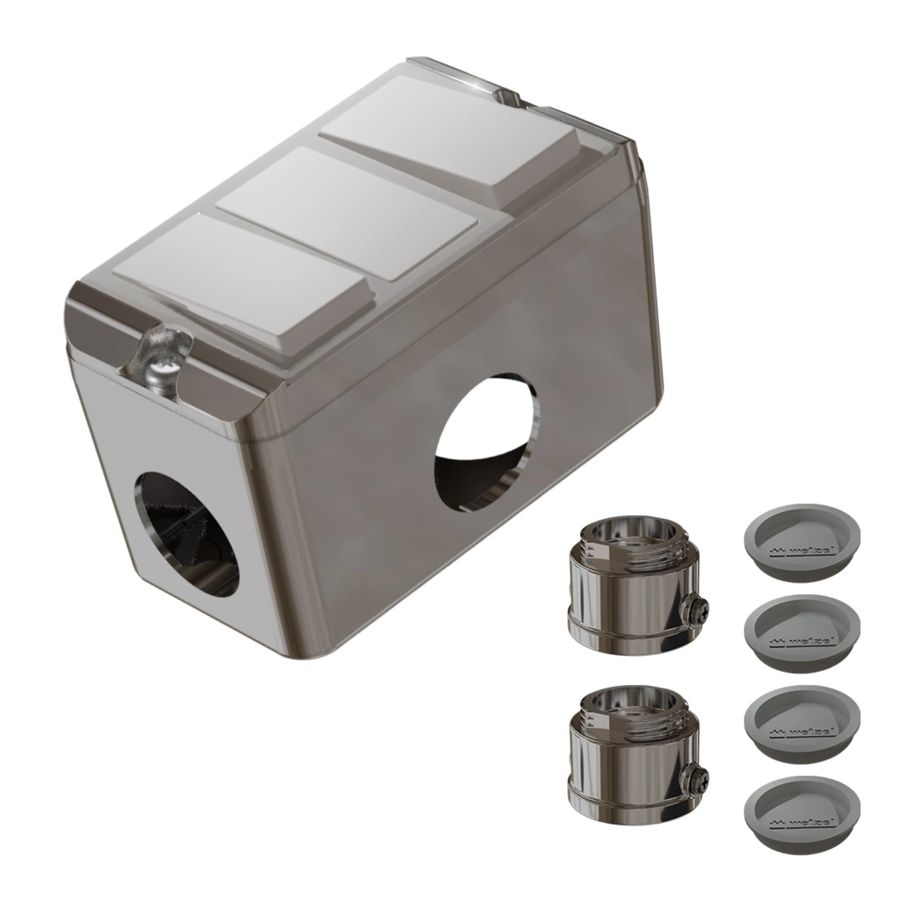 Combo Poliwetzel Alumínio 3/4" com 2 Interruptores 2 Conectores e 4 Tampões Wetzel