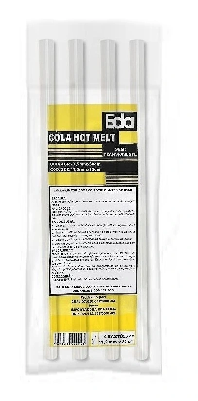 Cola Quente Silicone Bastão Grosso 04 Unid 11 Mm 115 Gr 3uz
